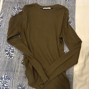 Reformation Olive Long Sleeve Tee